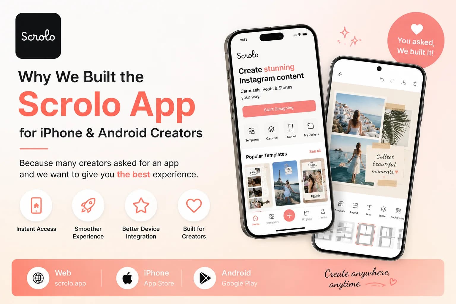 Why We Built the Scrolo App for iPhone and Android Creators